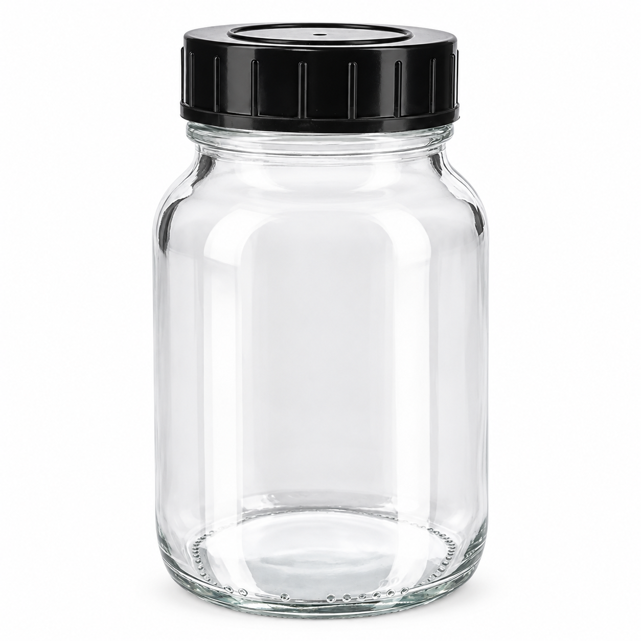 250ml Weithalsflasche Klarglas mit Schraubdeckel – qualitätsoptimiertes Produktfoto