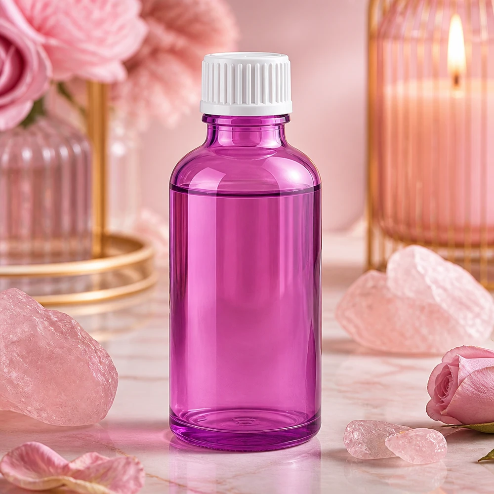 50ml Tropfflasche violett mit weißem Verschluss ideal für DIY Kosmetik und Mischungen