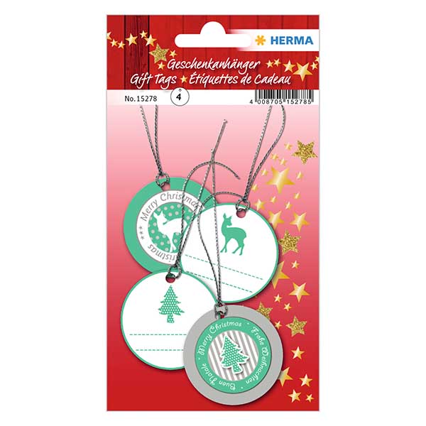 Anhänger "Rehkitz grün" (4 Stück) mit 3D Glitzer