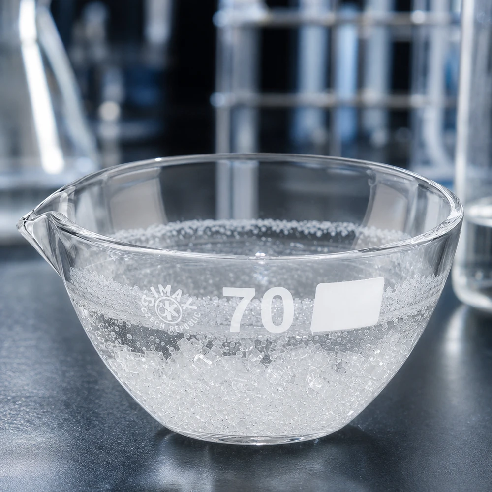 60ml Abdampfschale mit Ausguss Borosilikat ø70mm Wissenschaftliche Glasschale 60ml transparent mit Schnauze für chemische Analysen und Tests