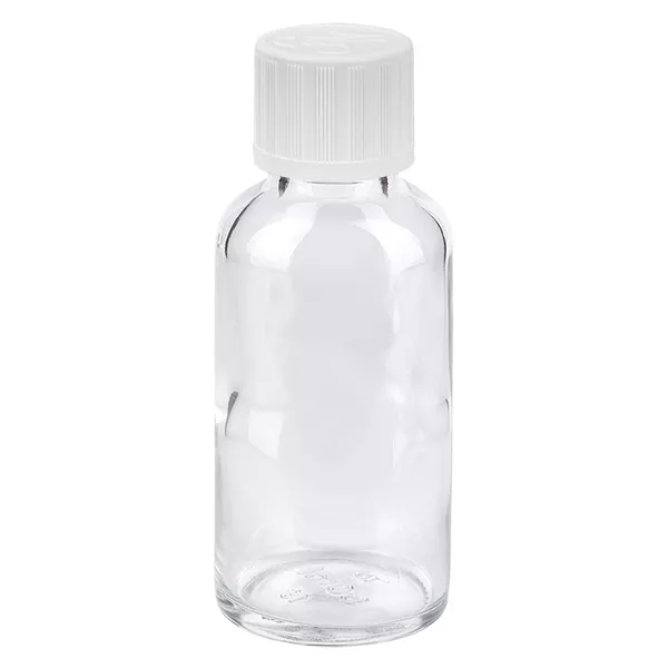 30ml Flasche 11mm Schraubverschluss weiß Standard Kindersicherung ClearLine UT18/30