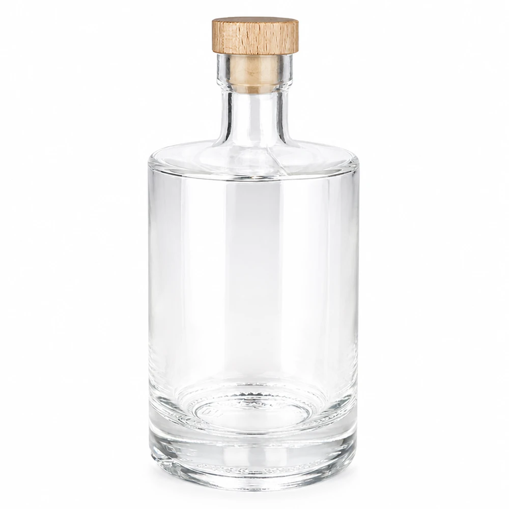 500ml Glasflasche Marie mit Holzgriff-Korken UNiTWIST - leere transparente Flasche mit Korkenverschluss aus Holz