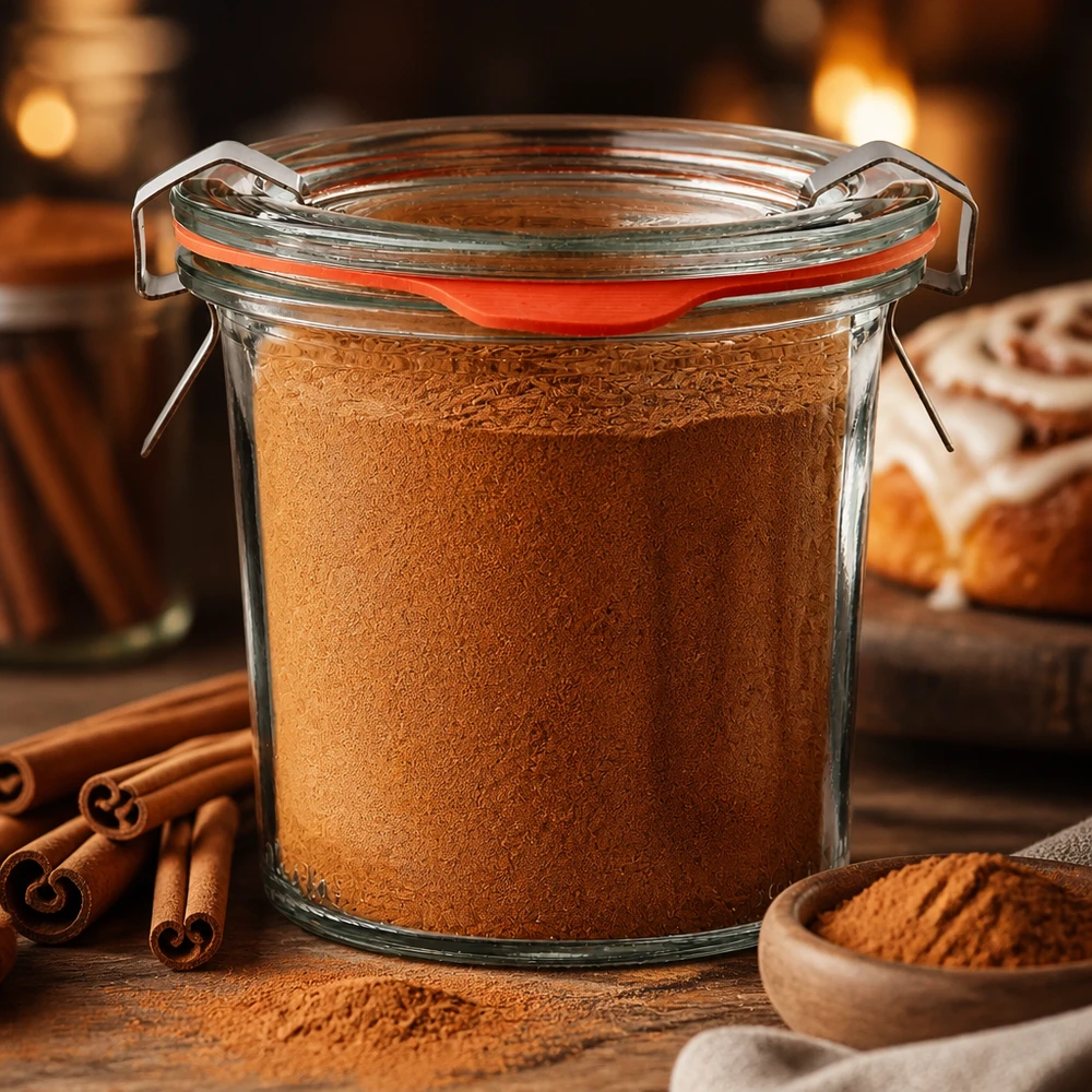Gewürzglas Idee: WECK-Mini-Sturzglas 140ml WECK Mini Sturzglas 140ml luftdicht verschlossen mit fein gemahlenem Zimt zum Backen