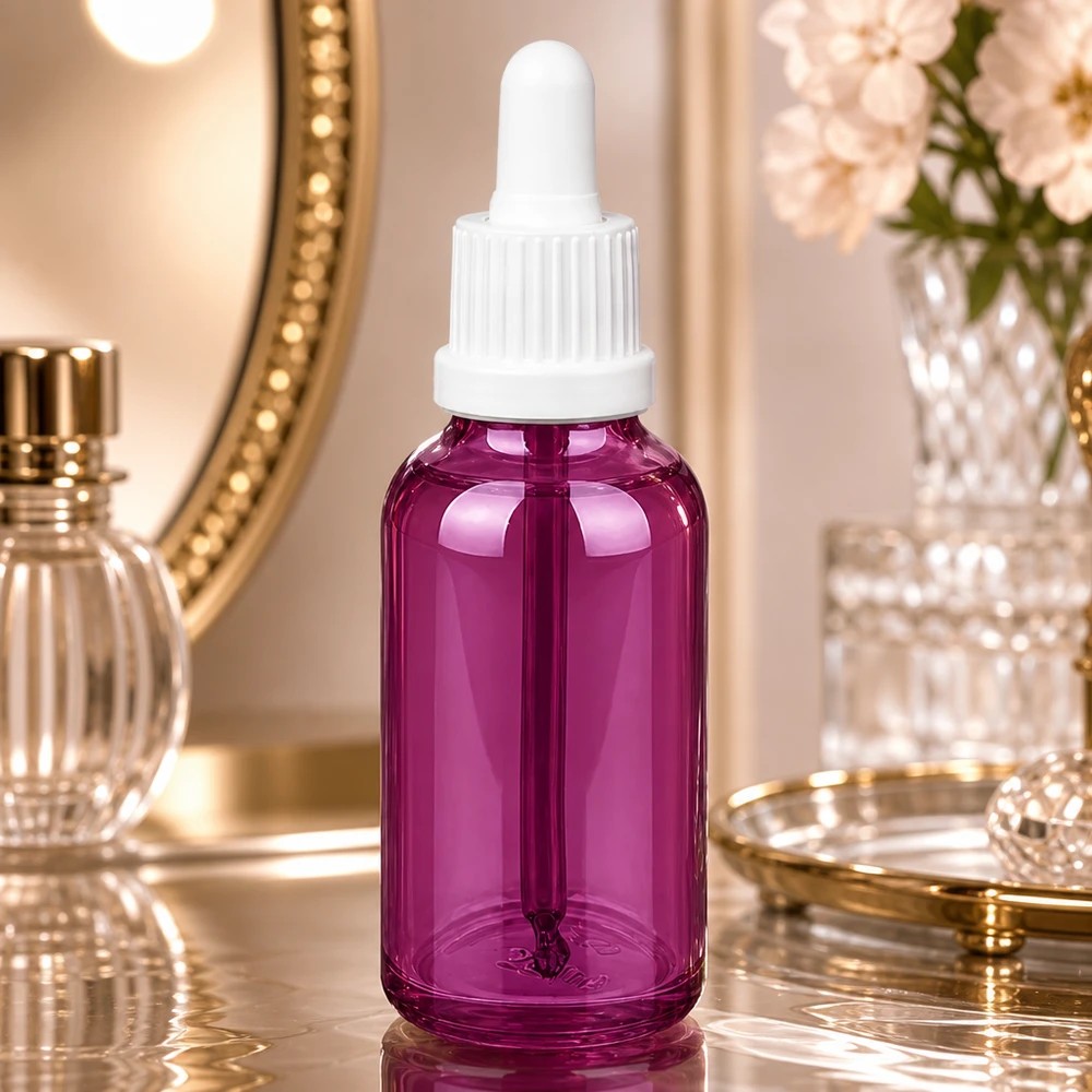 30ml Pipettenflasche mit robustem Glaskorpus und kindersicherem weißem Verschluss UT18/30