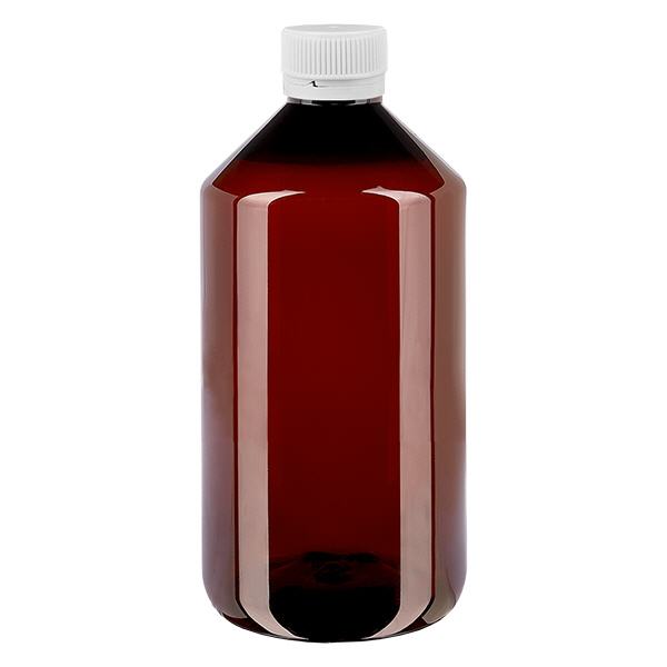 PET Flasche 750ml mit weißem Originalitätsverschluss geriffelt PET Flasche 750ml mit weißem Originalitätsverschluss geriffelt