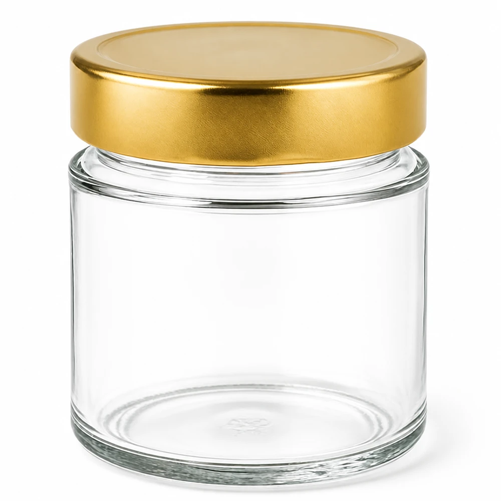 UNiTWIST Rundglas 135ml Klarglas mit goldenem Metalldeckel 24 Stück