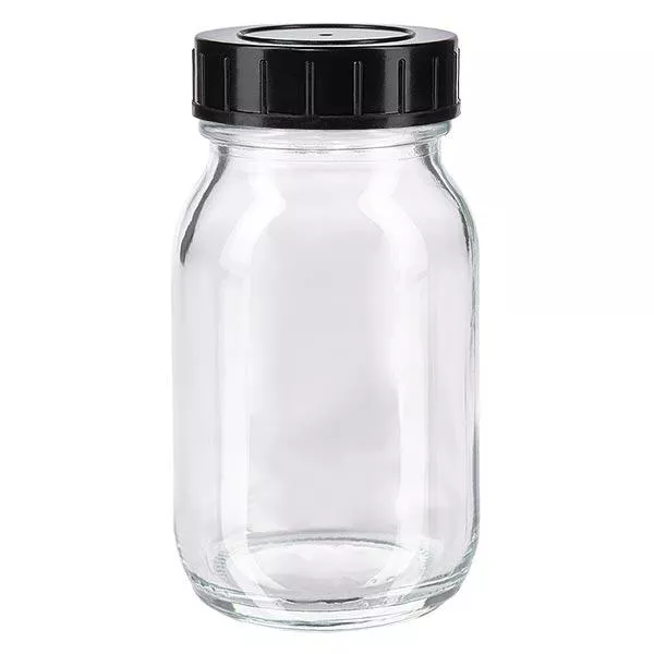 100ml Weithalsflasche Klarglas mit Schraubdeckel