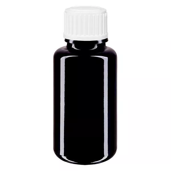Apothekenflasche violett 20ml Schraubverschluss weiß Globuli Standard