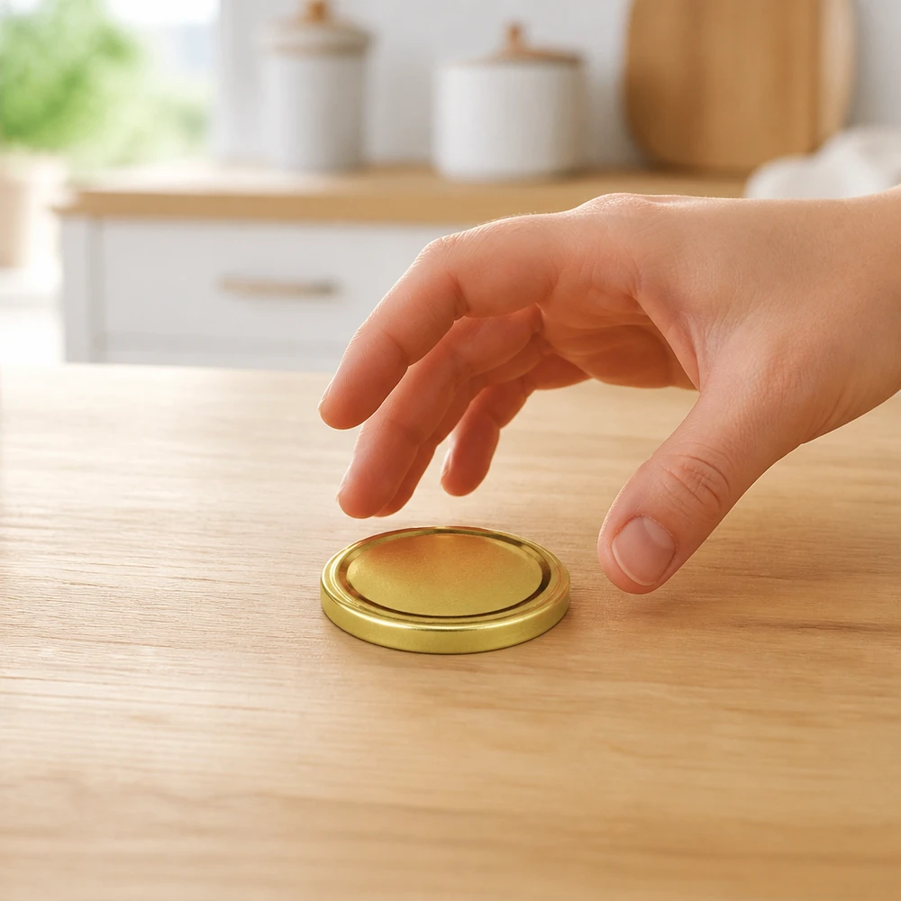 63mm BasicSeal Deckel gold (TO63) UNiTWIST 63mm TO63 BasicSeal Deckel gold mit Bördelrand für Twist-Off Einmachgläser UniTwist