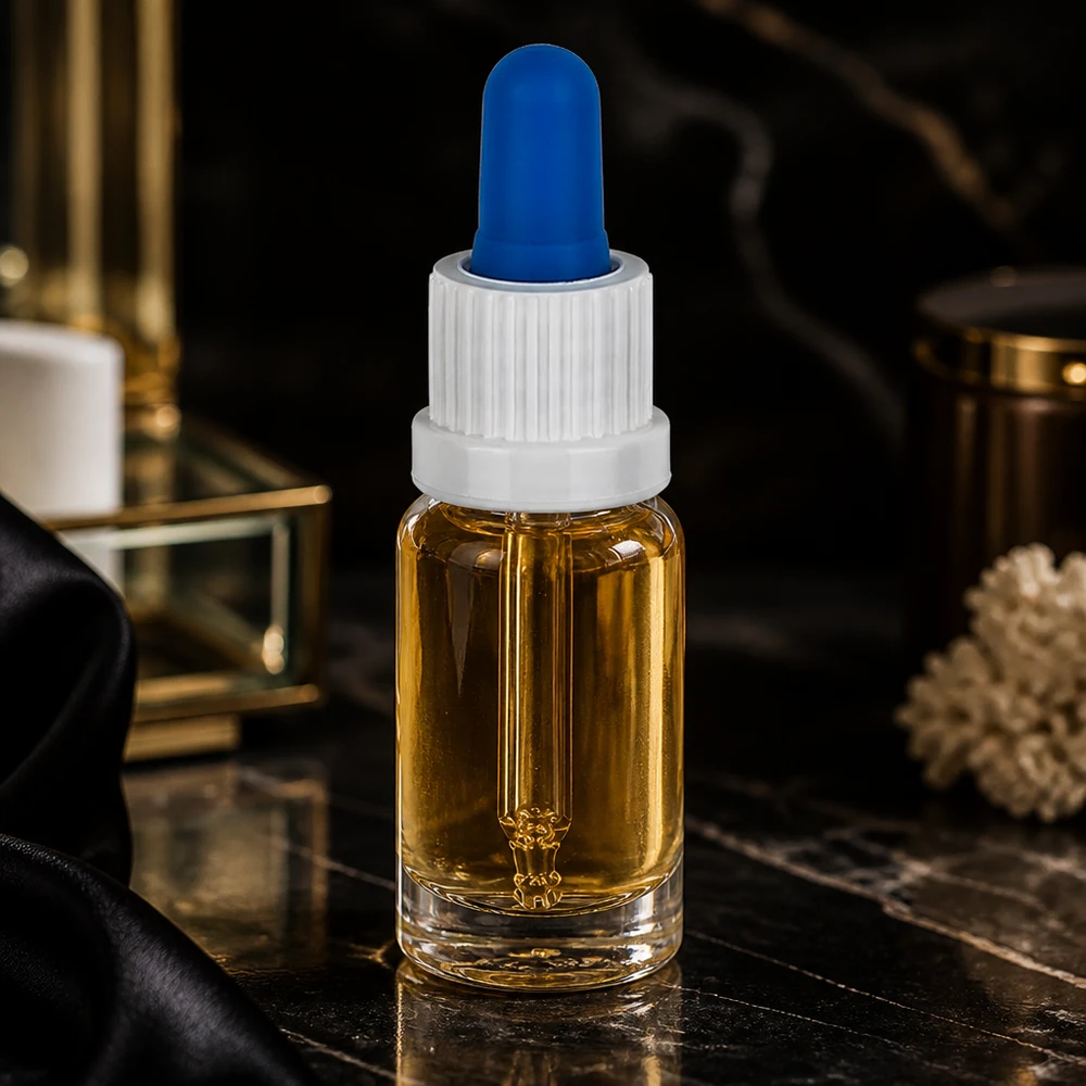 10ml Pipettenflasche weiß/blau Originalitätsverschluss ClearLine UT18/10 10ml Pipettenflasche ClearL mit präziser Glastropfpipette für hochwertige Kosmetiköle geeignet