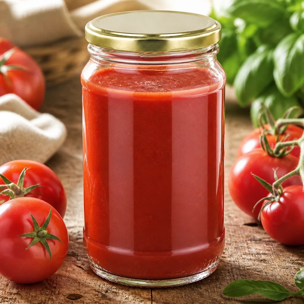 370ml Konservenglas UNiTWIST mit BasicSeal Deckel gold für hausgemachte Tomatenprodukte geeignet