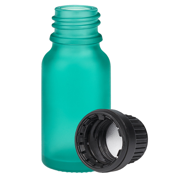 10ml Flasche 11mm Schraubverschluss schwarz Originalitätsverschluss GreenLine UT18/10 10ml Flasche 11mm Schraubverschluss schwarz Originalitätsverschluss GreenLine UT18/10