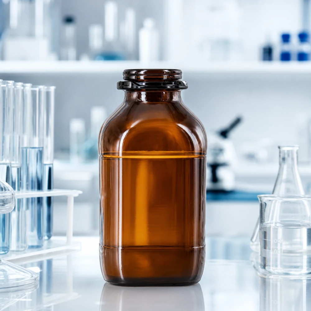 1000ml Premium Braunglas-Flasche für sichere Aufbewahrung 1000ml Laborflasche in Apothekerglas-Optik für präzise Dosierung und Messungen