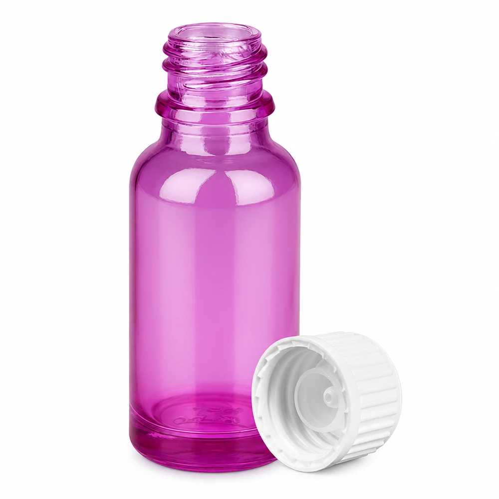 Elegante 20ml Violett-Glasflasche mit Schraubverschluss für Labor und Haushalt