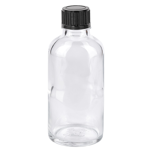 50ml Flasche 11mm Schraubverschluss schwarz Standard ClearLine UT18/50 50ml Flasche 11mm Schraubverschluss schwarz Standard ClearLine UT18/50