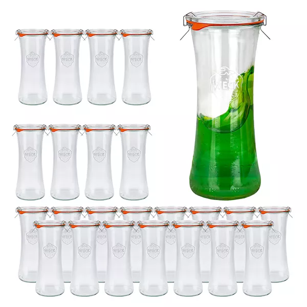 24er Set Weck Gläser 700 ml Delikatessen-Glas mit Glasdeckel 24er Set Weck Gläser 700 ml Delikatessen-Glas mit Glasdeckel