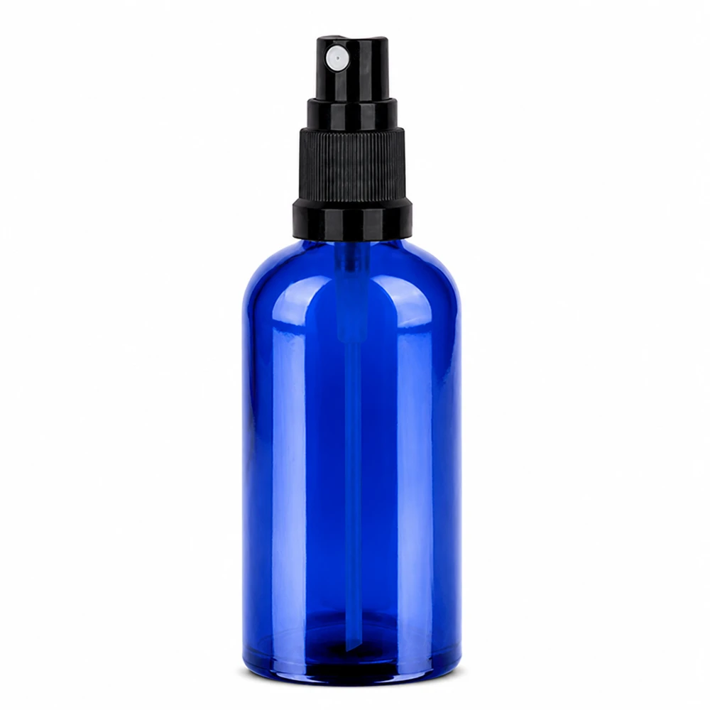 Elegante blaue 100ml Sprayflasche - vielseitig einsetzbar für Reiniger und Pflegeprodukte