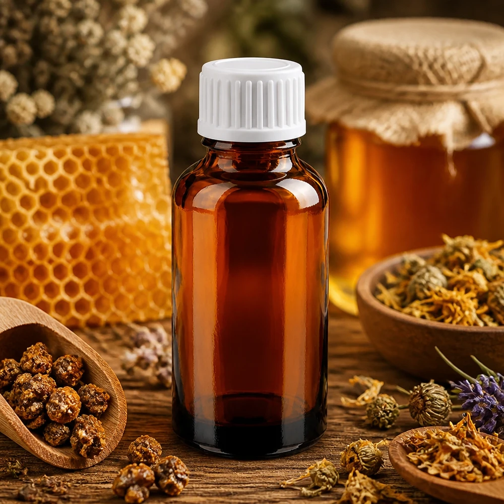30ml Tropfflasche 0.9mm weiß Standardverschluss BrownLine UT18/30 Kleine 30ml Apothekerflasche aus getöntem Glas mit präzisem Tropfsystem für Dosierung