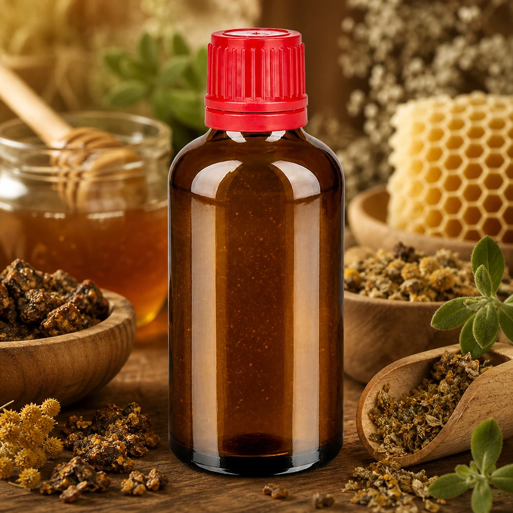 50ml Apothekenflasche mit rotem UT18 Verschluss für sichere Arzneimittel Lagerung