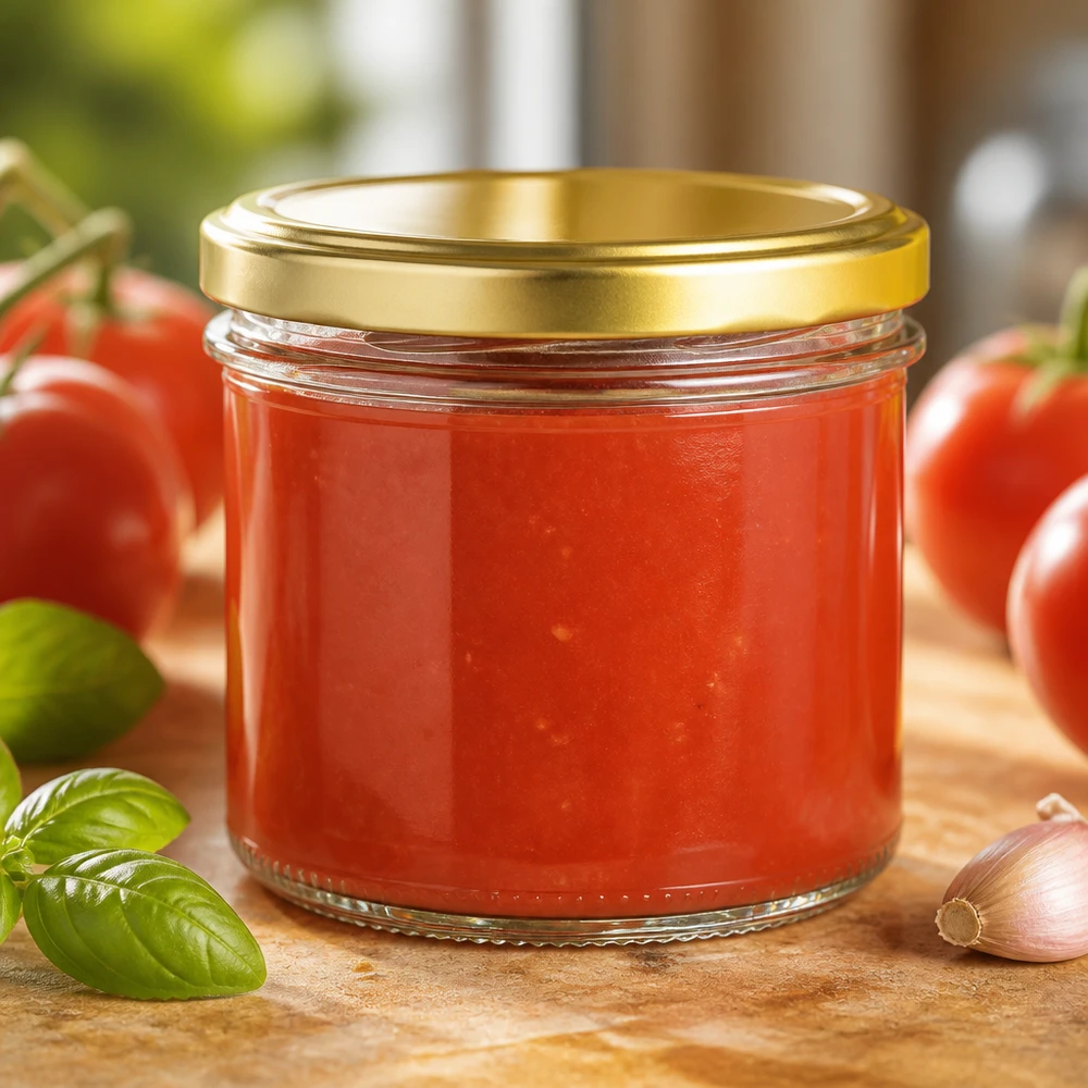 Vielseitiges Einmachglas 125ml mit Golddeckel perfekt für selbstgemachte Tomatensauce UNiTWIST