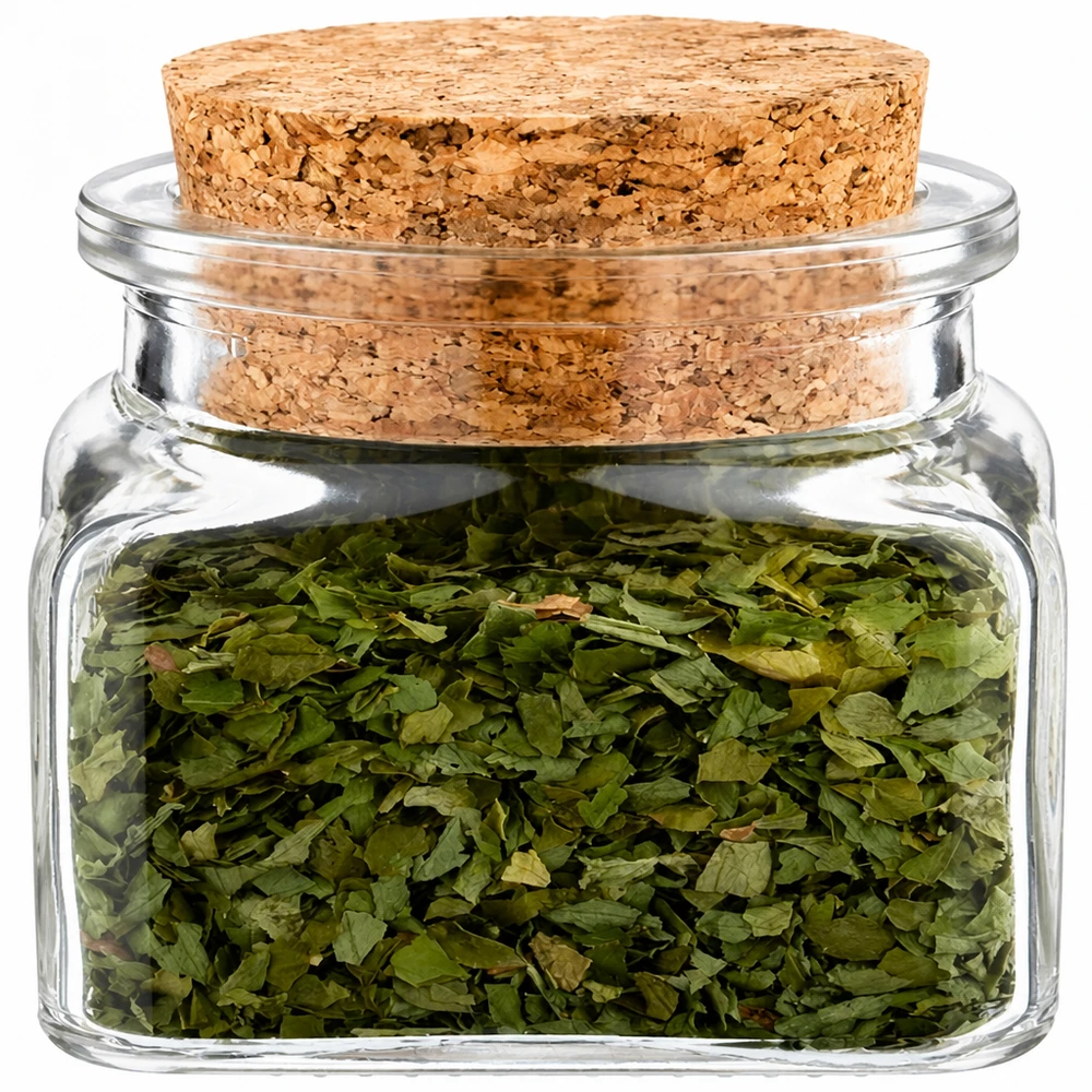 Kleines Kräuterglas 120ml aus Klarglas mit Kork perfekt für Gewürze und Teeblätter