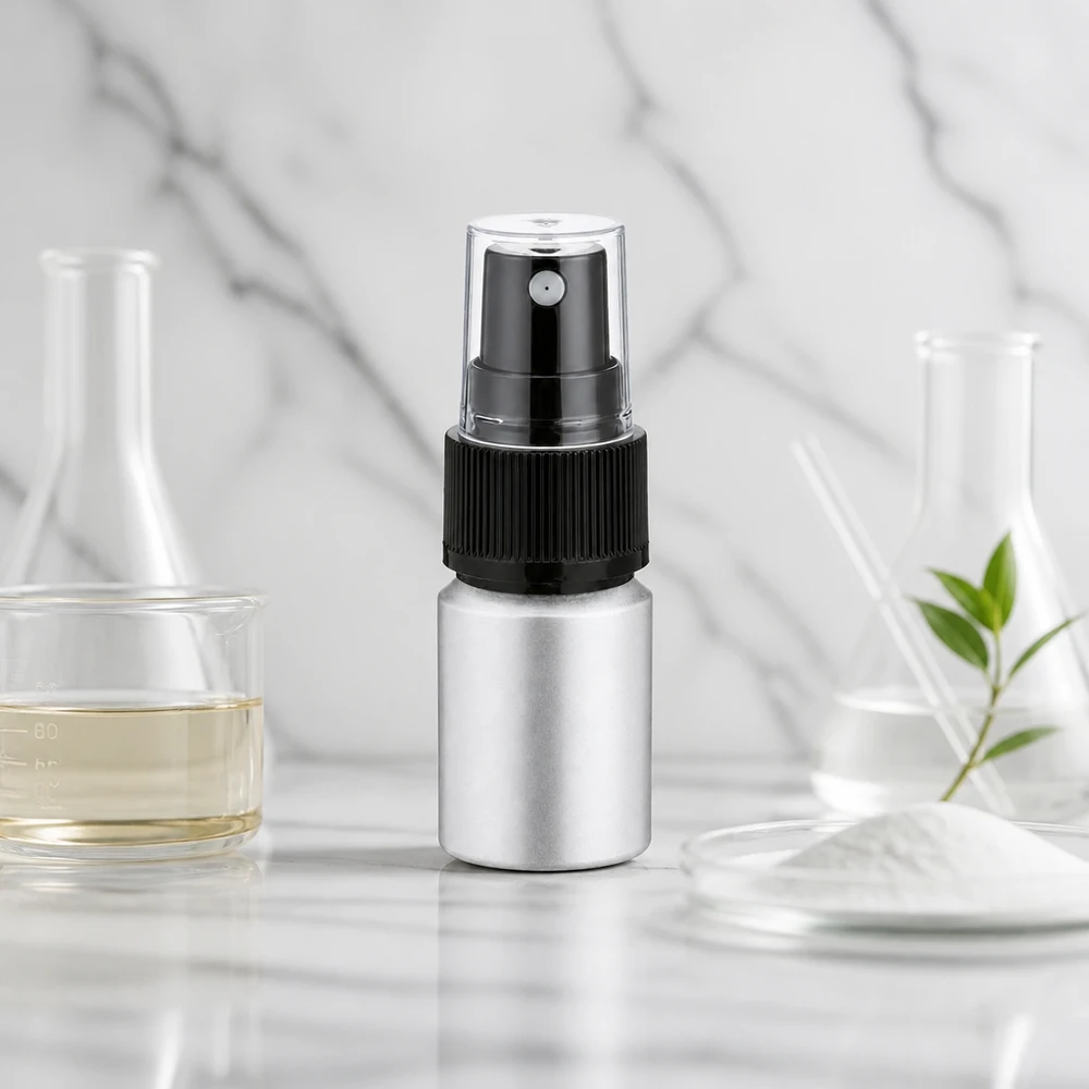 Praktische Mini Aluflasche mit Pumpsprüher 10ml für DIY Kosmetik und Pflegeprodukte