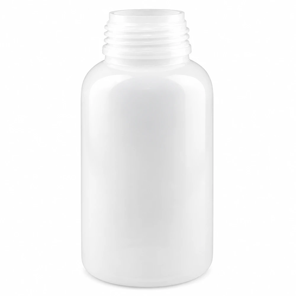 500ml Laborflasche Weithals ohne Verschluss Leere weiße 500ml Kunststoff Laborflasche mit weitem Hals ideal für Flüssigkeiten und Schüttgut
