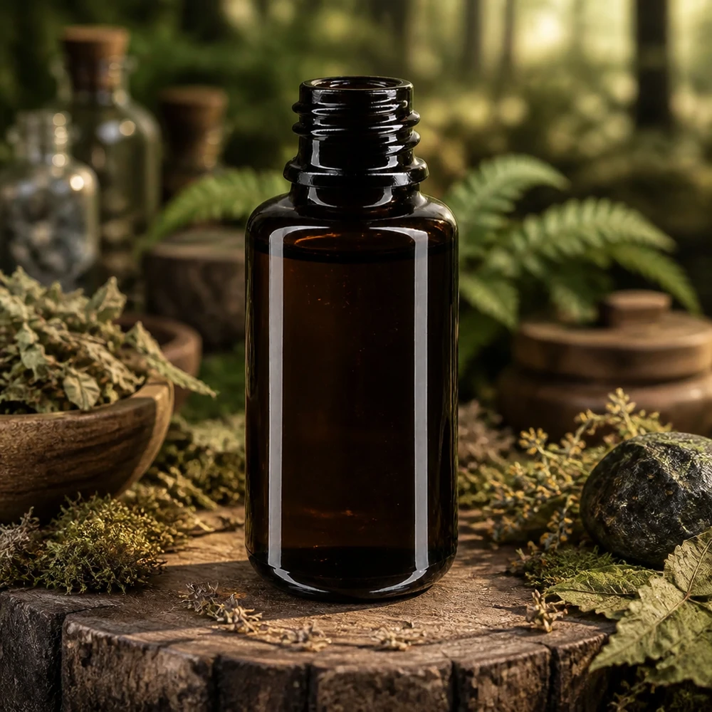 Stilvolle Miron Tropfflasche Orion 20ml mit matter Glasoberfläche für edle Präsentation
