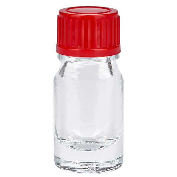 5ml Flasche 11mm Schraubverschluss rot Standard ClearLine UT18/5