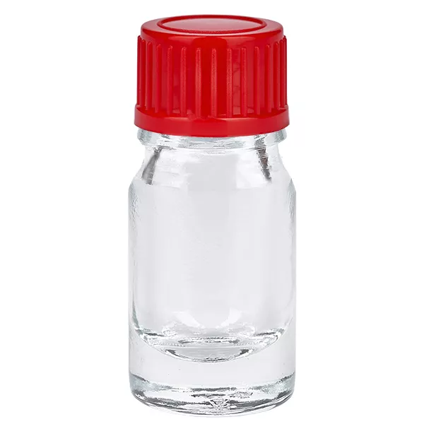 5ml Flasche 11mm Schraubverschluss rot Standard ClearLine UT18/5 5ml Flasche 11mm Schraubverschluss rot Standard ClearLine UT18/5