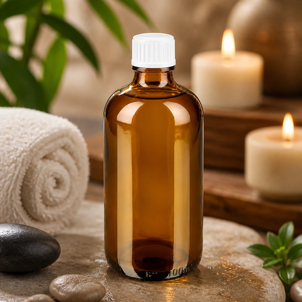 Kleine Apothekerflasche braun 100ml mit Schraubverschluss für ätherische Öle