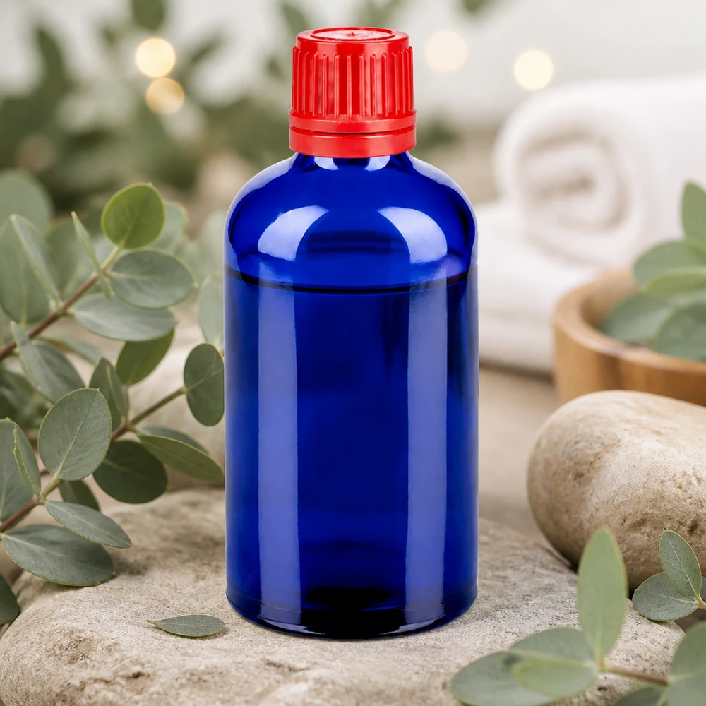 100ml Flasche 11mm Schraubverschluss rot Originalitätsverschluss BlueLine UT18/100 Medizinflasche 100ml UT18 mit tamper evident Verschluss für höchste Produktsicherheit