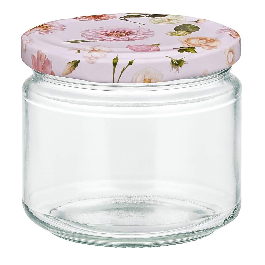 330ml Rundglas + BasicSeal Deckel Blume rosa UNiTWIST