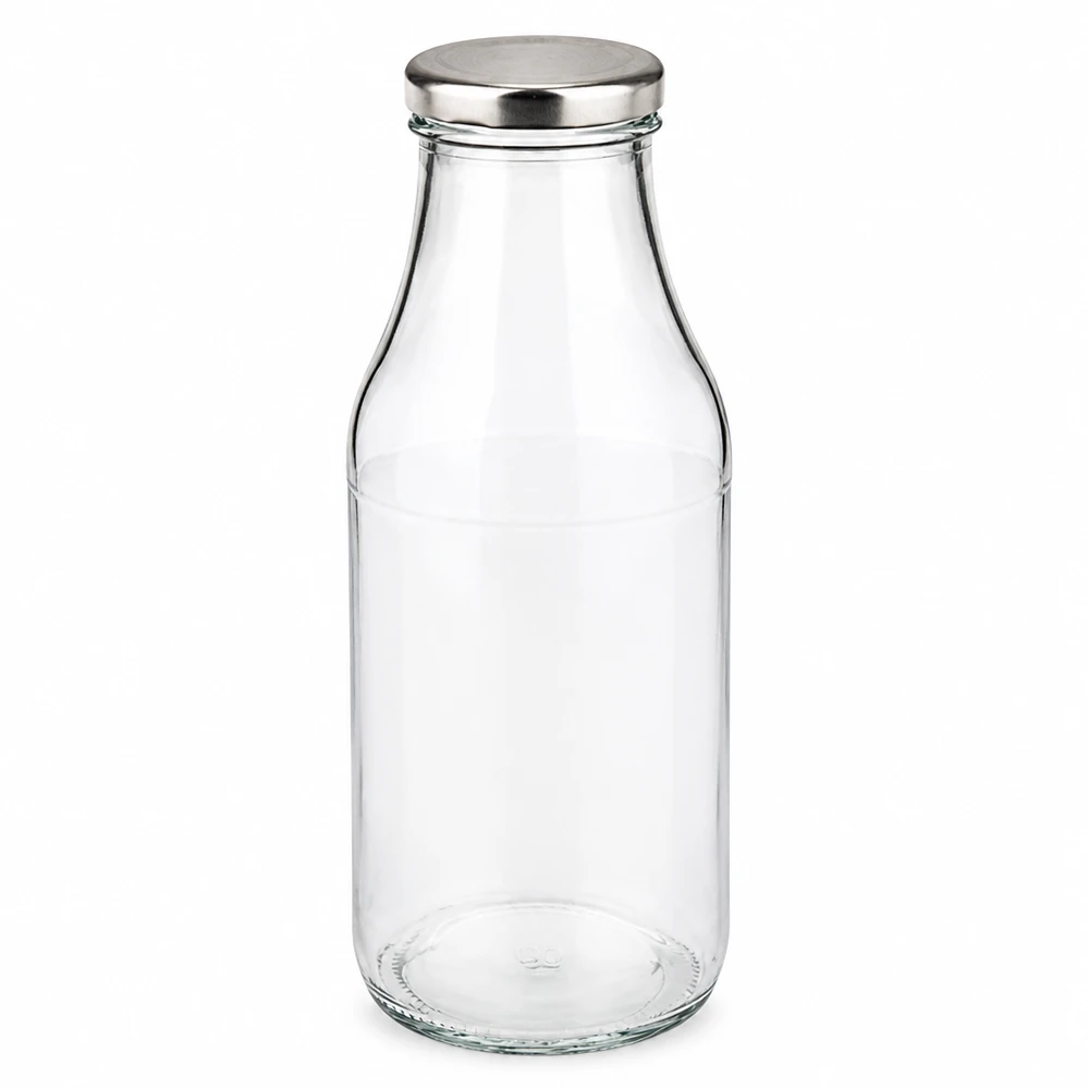 330ml Glasflasche + BasicSeal Deckel silber UiTWIST Hochwertige 330ml Glasflasche mit wiederverwendbarem silbernem BasicSeal Deckel UiTWIST