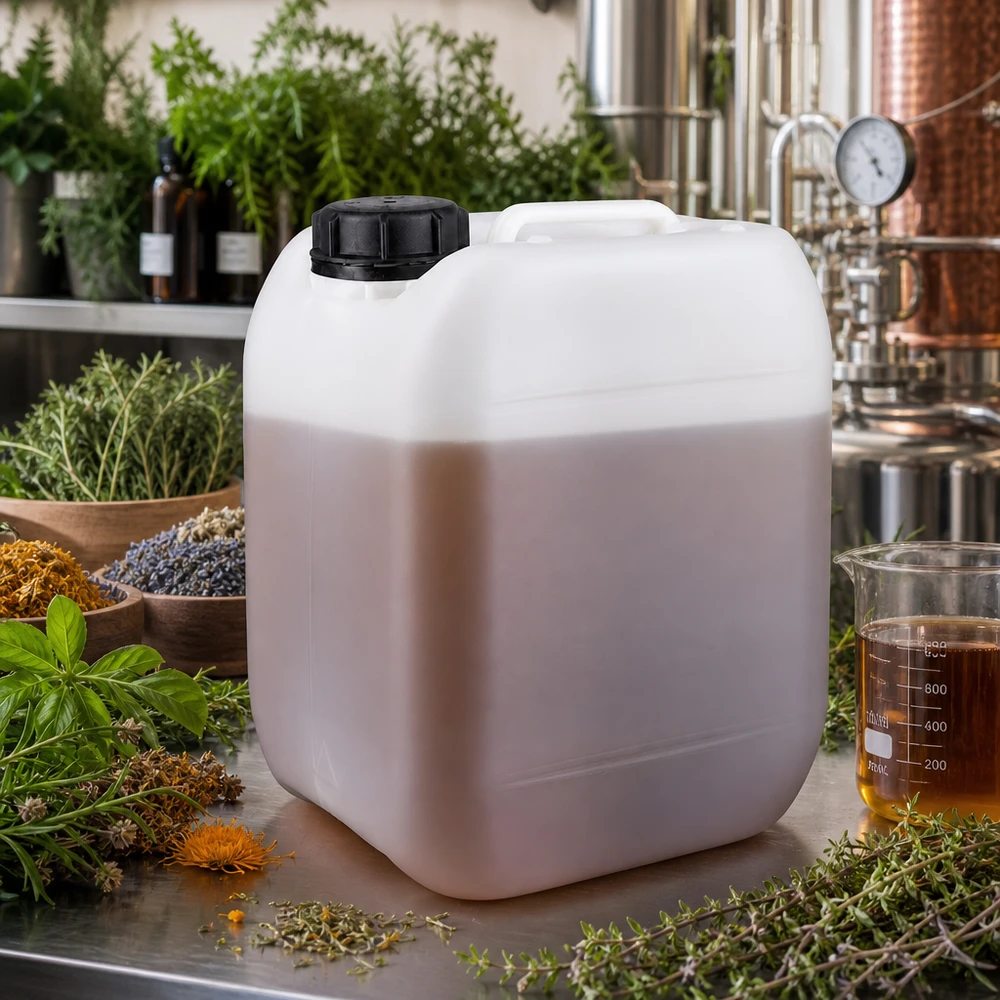Kanister 5 Liter mit Schraubverschluss Originalitätsverschluss Vierkantkanister 5 Liter für botanische Extrakte und pflanzliche Rohstoffe
