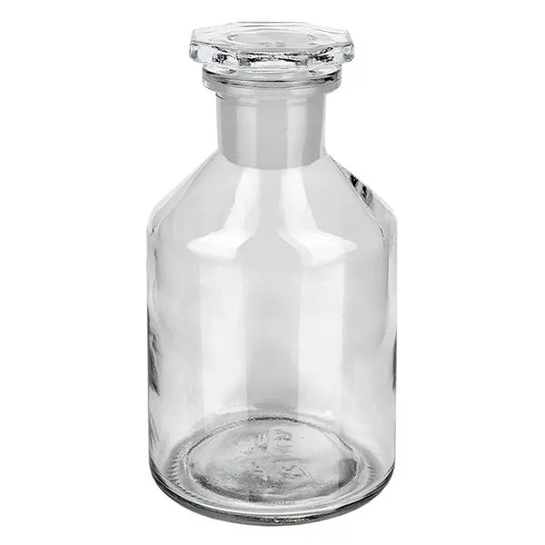 Zylindrische Enghals-Glasflasche 50ml klar mit Glasstopfen für Probenaufbewahrung