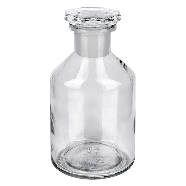 Steilbrustflasche 50ml klar Enghals Glasstopfen Zylindrische Enghals-Glasflasche 50ml klar mit Glasstopfen für Probenaufbewahrung