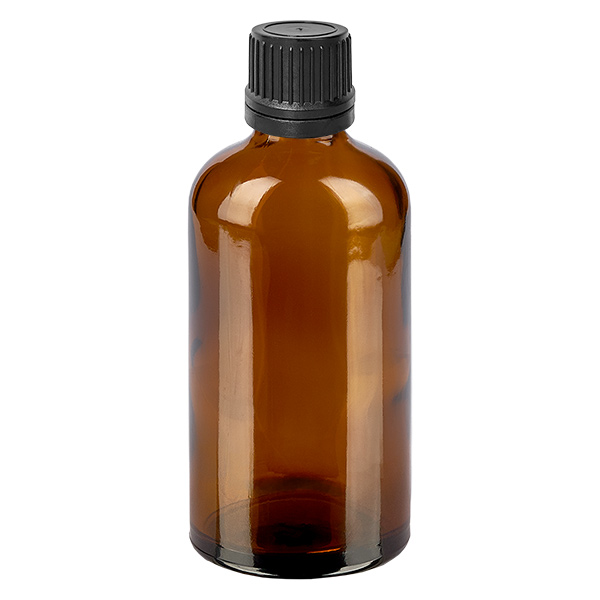 100ml Tropfflasche 1mm schwarz Originalitätsverschluss BrownLine UT18/100