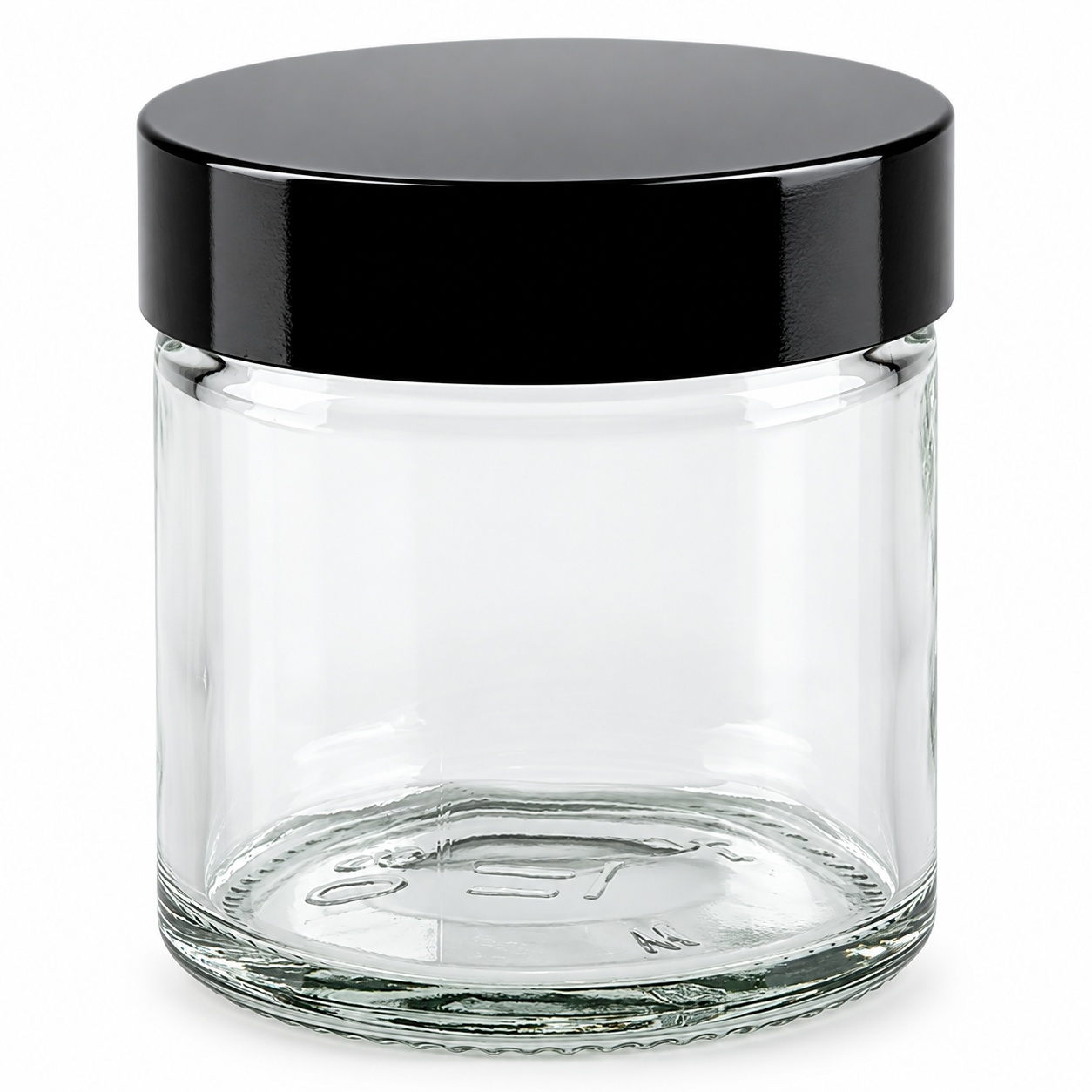 60ml Glastiegel. klar, mit schwarzem Bakelit ApoGlas – qualitätsoptimiertes Produktfoto