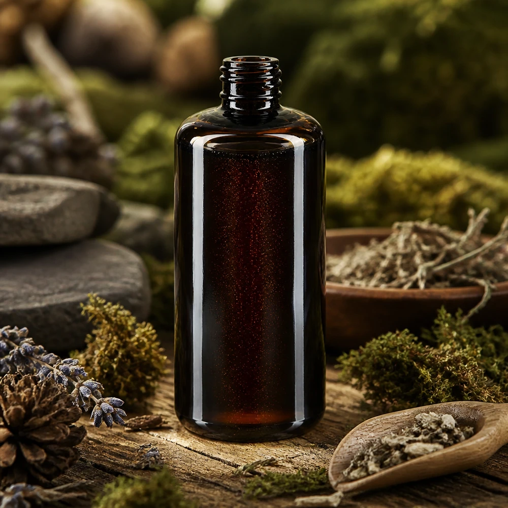 Robuste 200ml Kosmetikflasche Draco aus bruchsicherem Violettglas für den täglichen Beauty-Einsatz