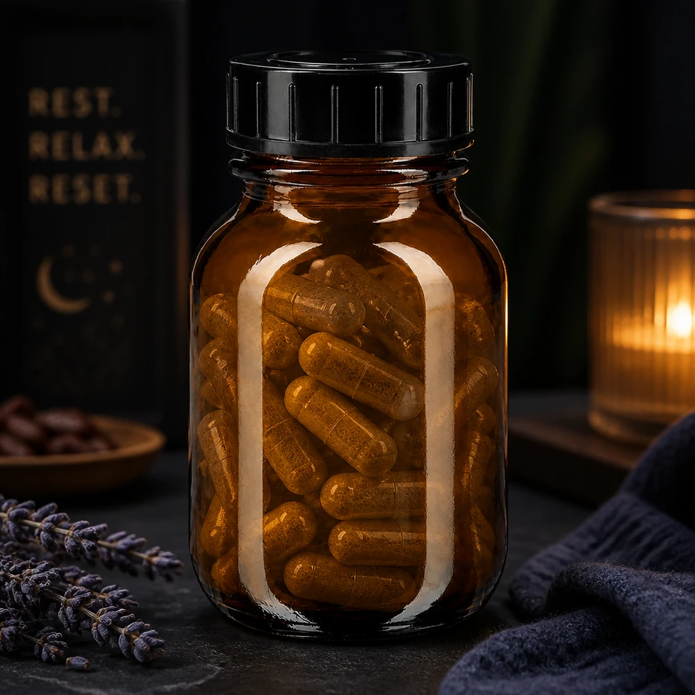 Kleine Braunglasflasche 50ml mit großer Öffnung ideal für Pulver und kleine Gegenstände