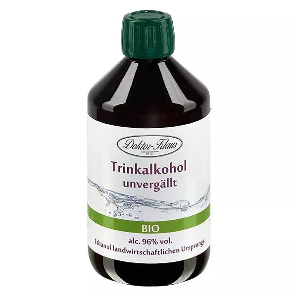 500ml Bio Weingeist (Trinkalkohol) 96% Doktor-Klaus