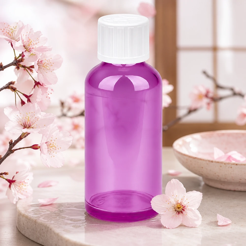 50ml Flasche 11mm Schraubverschluss weiß Standard Kindersicher PurpleLine UT18/50 Handliche 50ml Violettflasche mit gerilltem weißen Verschluss für sichere Aufbewahrung