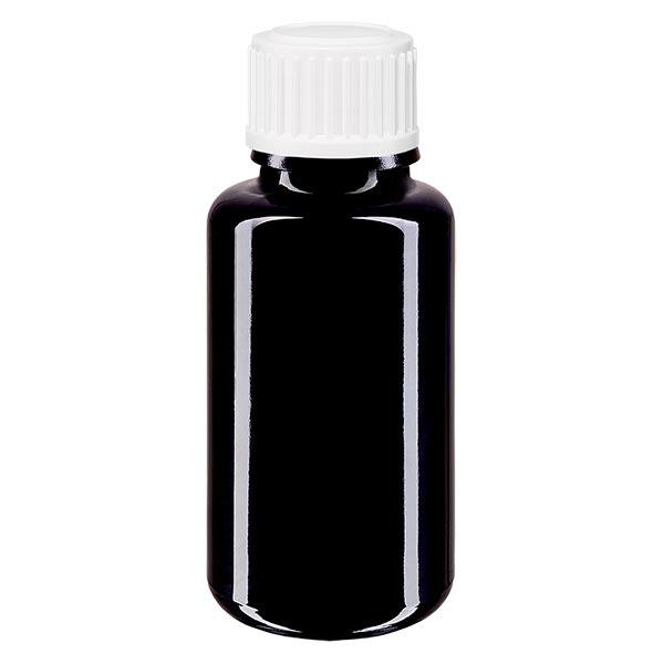 Apothekenflasche violett 20ml Schraubverschluss weiß Standard
