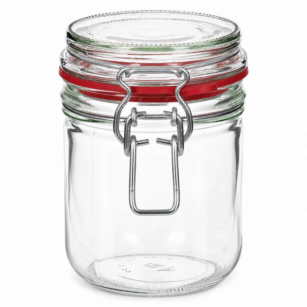 Einweckglas 400ml mit traditionellem Bügelverschluss aus robustem Glas gefertigt