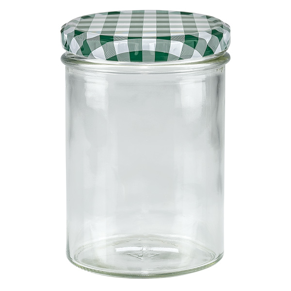 435ml Sturzglas + BasicSeal Deckel grün/weiß UNiTWIST