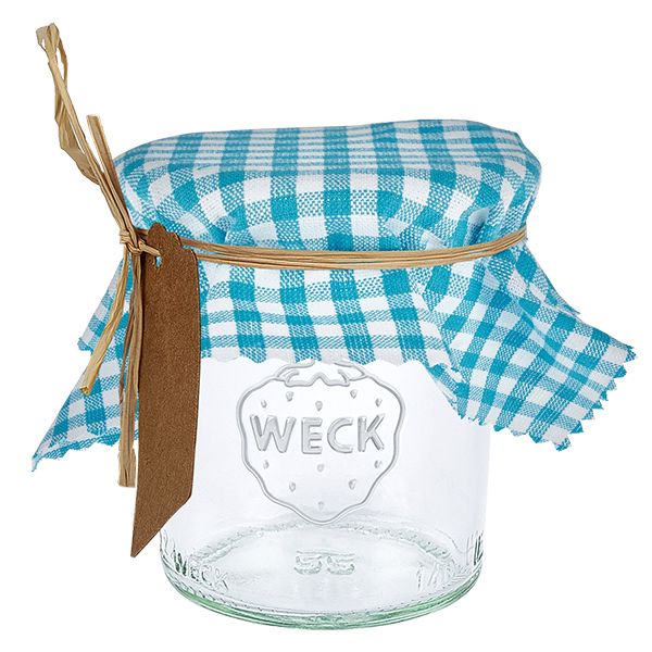 Stoff Schmuckdeckchen türkis-kariert 12cm eckig