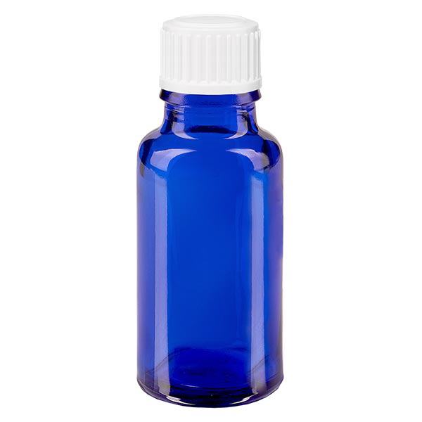 Apothekenflasche blau 20ml Schraubverschluss weiß Standard Apothekenflasche blau 20ml Schraubverschluss weiß Standard