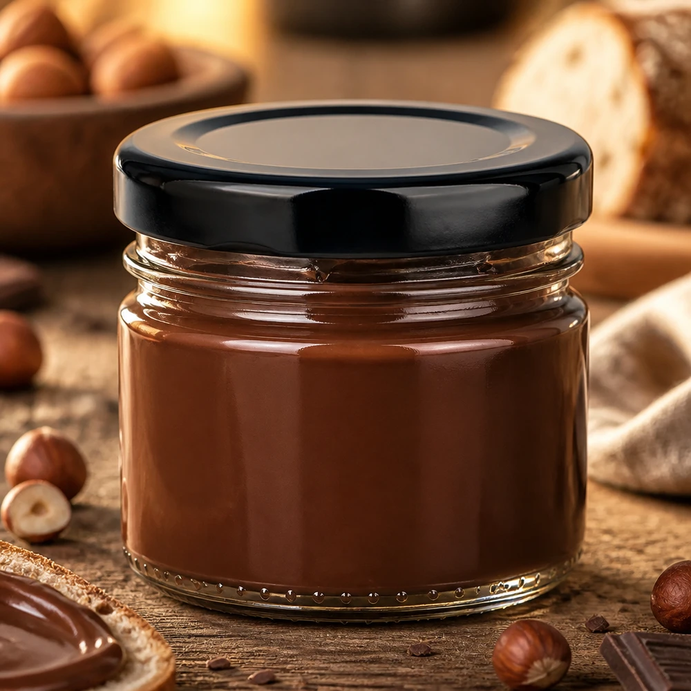 Befüllbares Miniglas 33ml mit schwarzem BasicSeal Deckel als Geschenkidee für Brotaufstrich