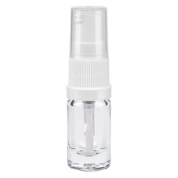 Apothekenflasche klar 5ml Lotionspumpe weiß Standard Apothekenflasche klar 5ml Lotionspumpe weiß Standard